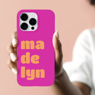 Bold name big letters magenta orange Case-Mate iPhone 14 pro max case