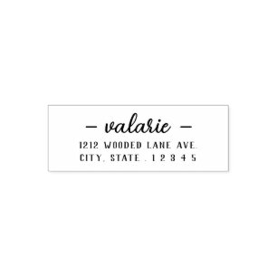 Bold Name Script Return Address Self-inking Stamp