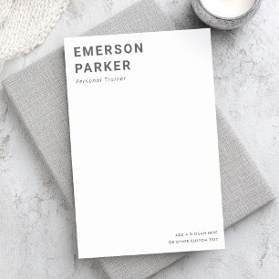 Bold name title and text business post-it notes