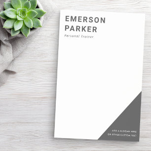 Bold name title and text business post-it notes