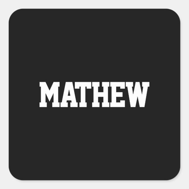Bold Names Black & White Square Sticker (Front)