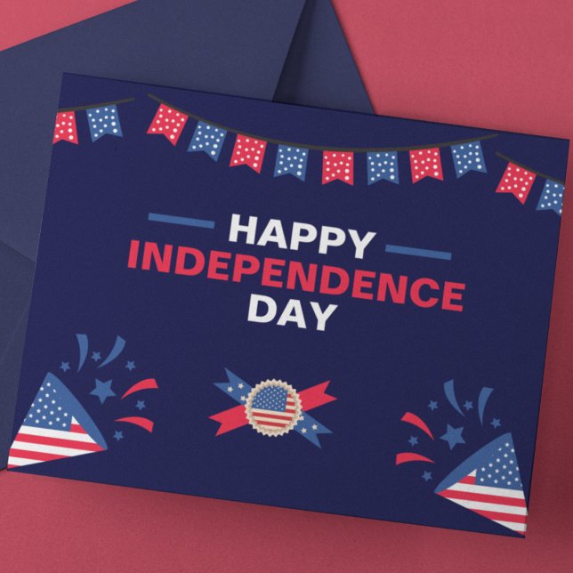 Bold Navy and Red Festive Patriotic  Postcard (Creator Uploaded)
