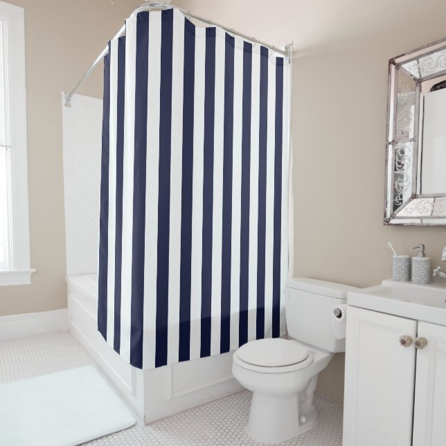Bold Navy and White Simple Striped  (In Situ)