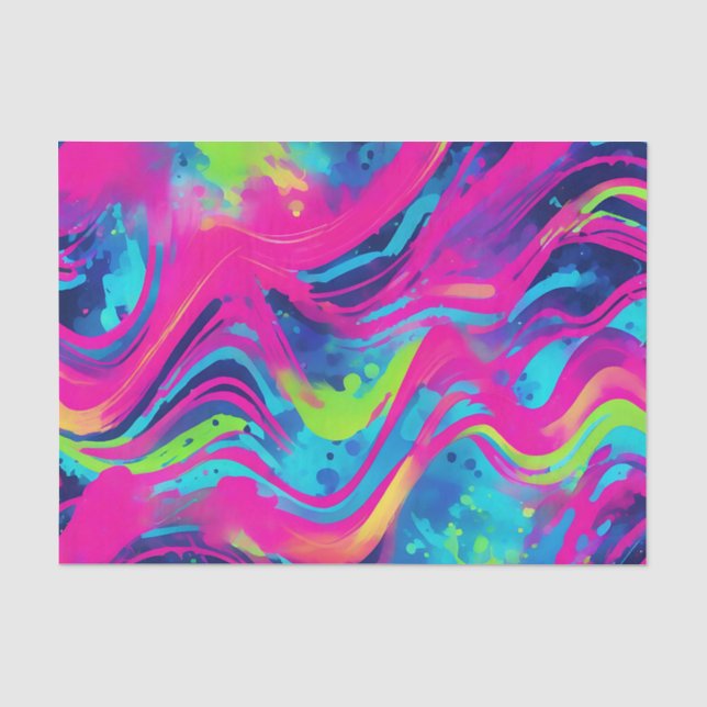 Bold Neon Watercolor Tissue Paper (Front)