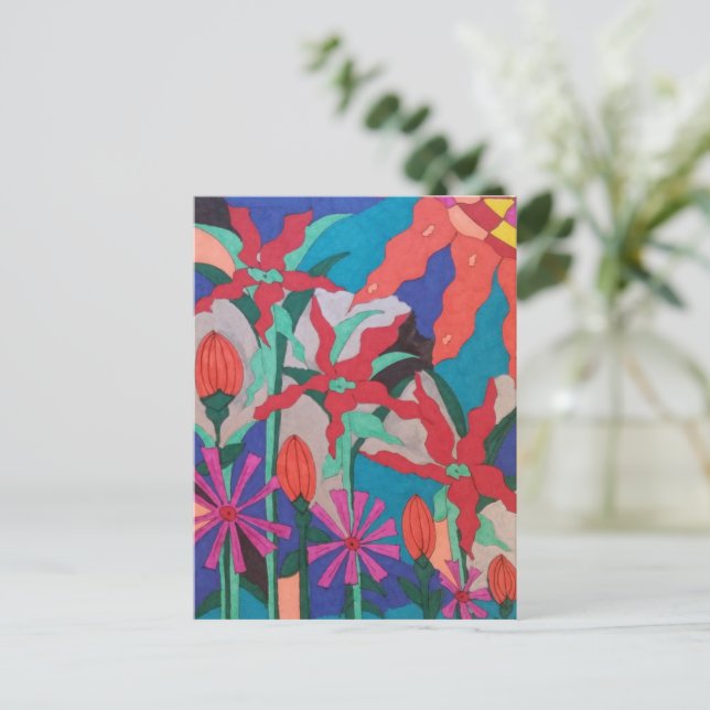 Bold Night Garden  Postcard (Standing Front)
