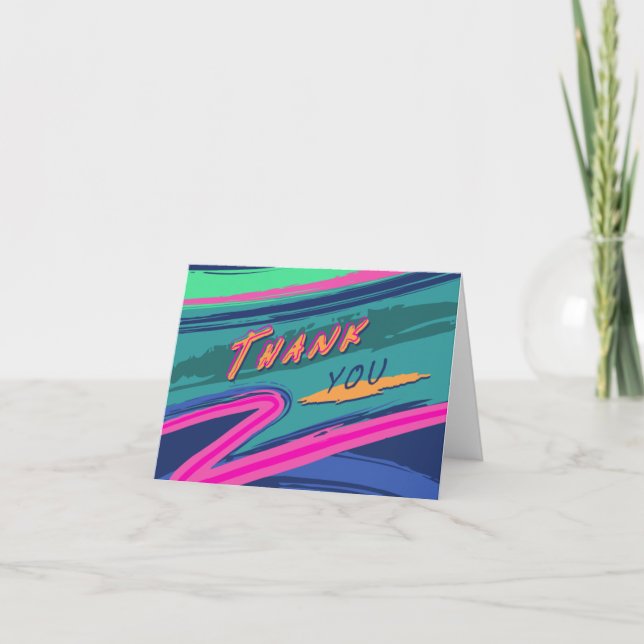 Bold Nineties Folded Thank You Card (Front)