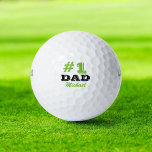 Bold Number 1 Dad Golf Balls<br><div class="desc">Bold number 1 Dad. Customize name and colours.</div>