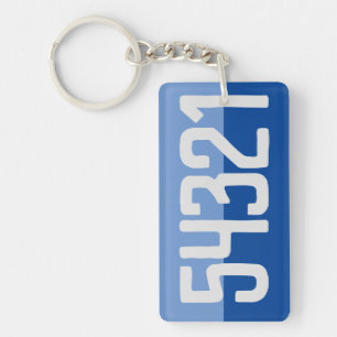 Bold Number Design. Keychain