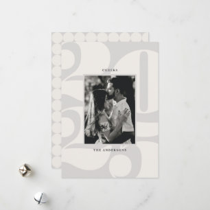 Bold Numbers Cheers New Year Photo Holiday Card