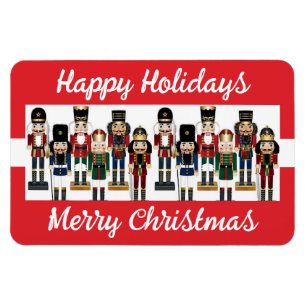 Bold Nutcrackers Custom Text Christmas Frig Magnet