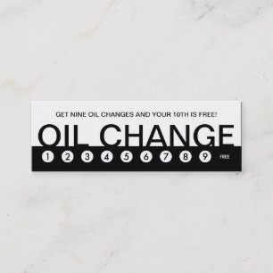 bold OIL CHANGE customer loyalty Card