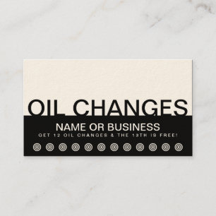 bold OIL CHANGES customer loyalty card