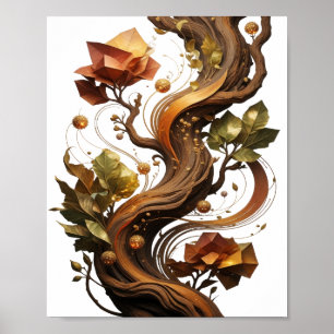 Bold Orange ABSTRACT ART Statement Design Poster