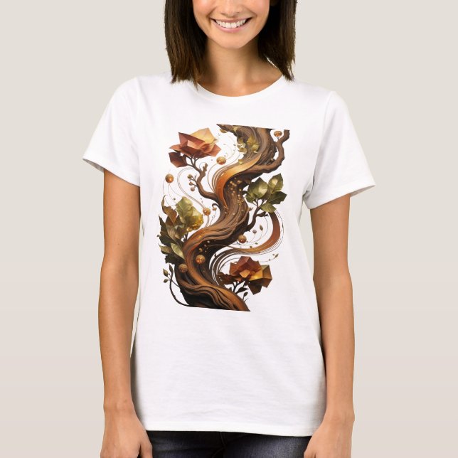 Bold Orange ABSTRACT ART Statement Design T-Shirt (Front)