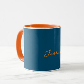 Bold Orange and Teal Personalized Mug