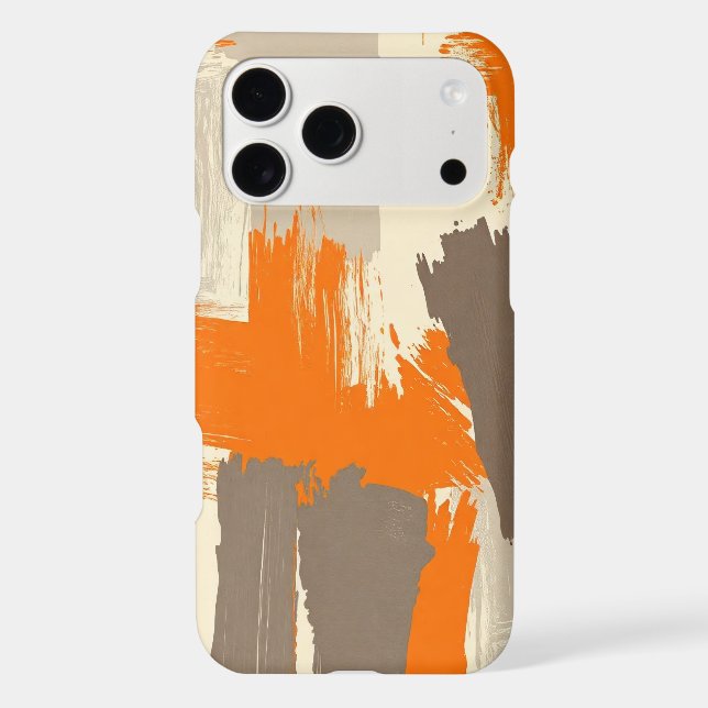 Bold Orange Artisan Brush Strokes Abstract  (Back)