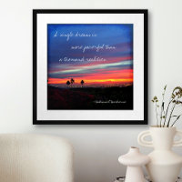 Bold Orange Blue Sunset Photo Single Dream Quote 