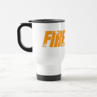 Bold Orange FIRE Flame Typography Stainless Steel 