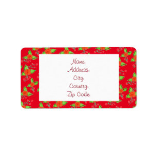 Bold Orange Floral Label