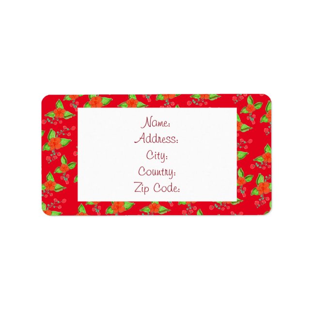 Bold Orange Floral Label (Front)