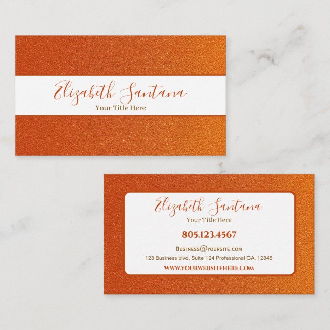 Bold Orange Glitter Business Card (Front/Back)