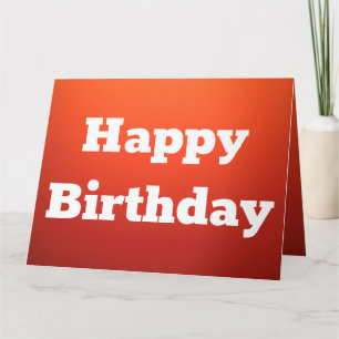 Bold Orange Happy Birthday Card Personalize Text