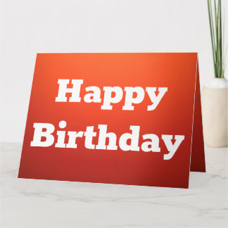 Bold Orange Happy Birthday Card Personalize Text