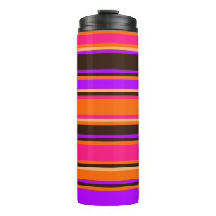 Bold Orange, Magenta, and Purple Striped - Tumbler