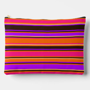 Bold Orange, Magenta, & Purple Striped Pouch