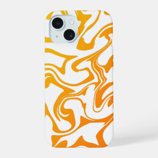 Bold Orange Marble Texture iPhone Case