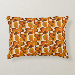 🧡 Bold Orange Print Modern Style 🧡 Accent Pillow