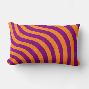 Bold Orange Purple Zebra Stripe Modern Minimalist  Lumbar Pillow