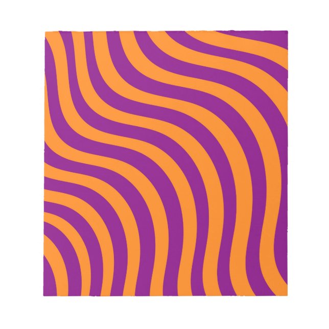 Bold Orange Purple Zebra Stripe Vibrant Spring  Notepad (Front)