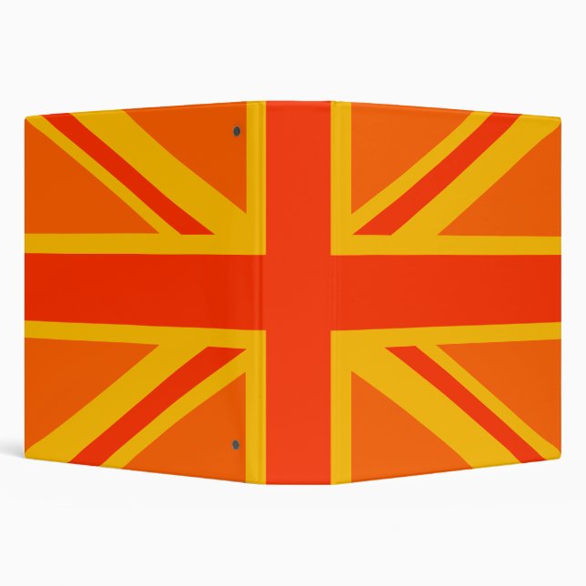 Bold Orange Union Jack British Flag Swag Binder (Background)