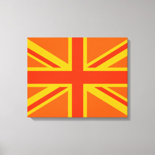 Bold Orange Union Jack British Flag Swag Canvas Print