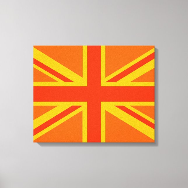 Bold Orange Union Jack British Flag Swag Canvas Print (Front)