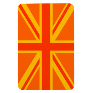Bold Orange Union Jack British Flag Swag Magnet