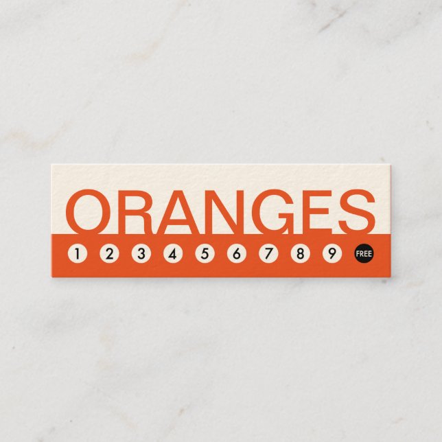 bold ORANGES customer loyalty Card (Front)