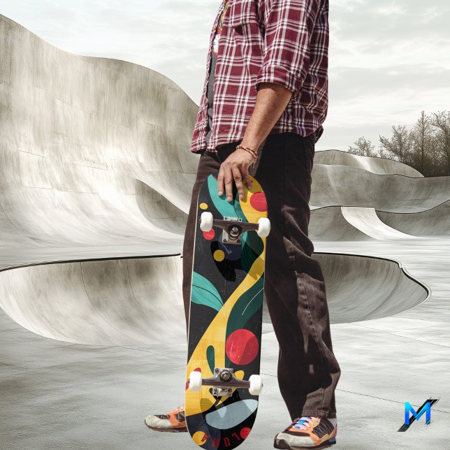 Bold Organic Flow - Modern Abstract Minimalist Skateboard (Creator Uploaded)