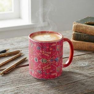 Bold Oriental Rug Vibrant Hot Pink Jewel-Toned Mug