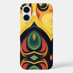 Bold Ornamental Retro Motif iPhone 16 Case