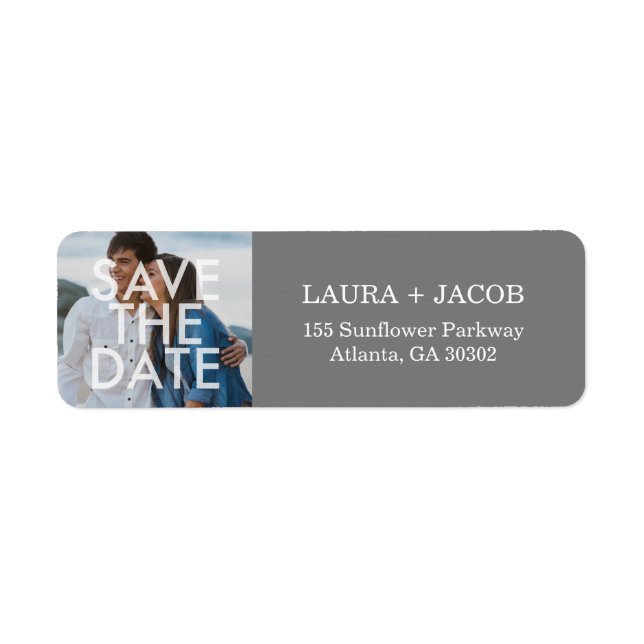 Bold Overlay Save The Date Return Address Labels (Front)