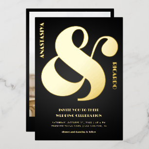 Bold Oversized Ampersand Photo Black Wedding Real