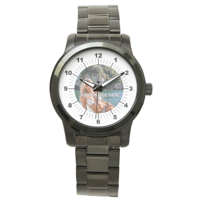 BOLD! ⌚ Oversized Black Bracelet Watch (Front)