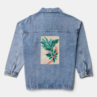 Bold, oversized floral prints denim jacket