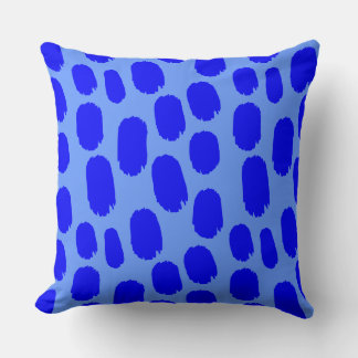 Bold Painted Spots - Blue on Baby Blue Throw Pillow