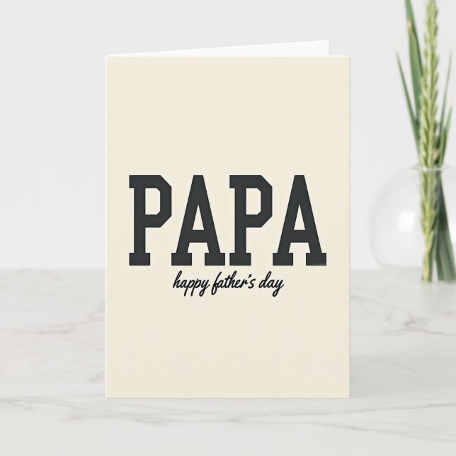 Bold Papa Happy Fathers Day Card (Front)