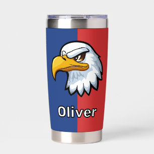 Bold Patriotic Cartoon Eagle Personalized Insulated Tumbler