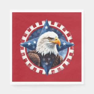 Bold Patriotic Eagle Emblem Napkin