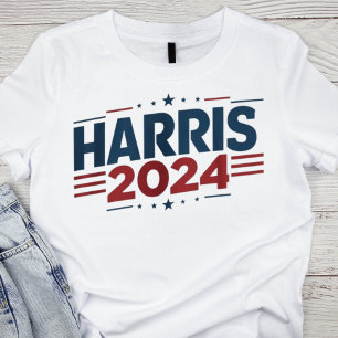 Bold Patriotic Red, White, and Blue Harris 2024 T-Shirt